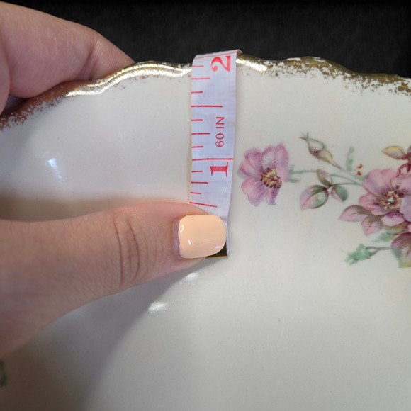 1940s Vintage Sebring Golden Ware Wild Rose 22K Gold Rimmed Bowls Set of 2 - Picture 4 of 16